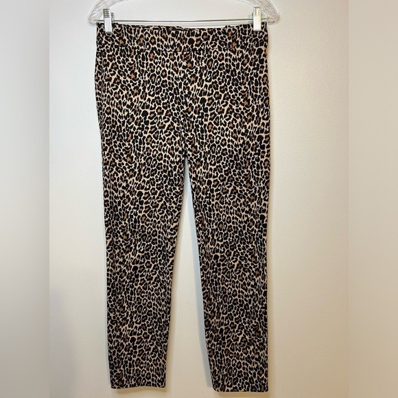 J Crew Boho Leopard Print Buckle and Zipper Ankle Jeggings Size 2 - Picture 2 of 6